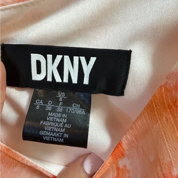 DKNY Orange Floral Midi Dress - Picture 6 of 6